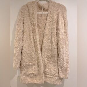 Fuzzy open cardigan
